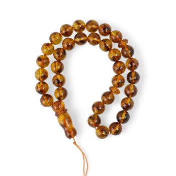 Unique Islamic misbaha from pressed amber-Islamic Prayer rosary-Amber rosaries