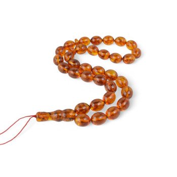 Traditional tasbeeh with pressed amber rosary beads-Islamic Prayer rosary-Amber rosaries