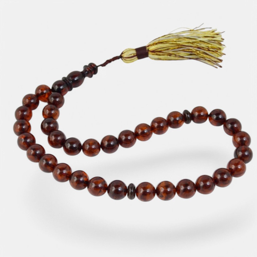Spiritual rosary with Baltic amber-Islamic Prayer rosary-Amber rosaries