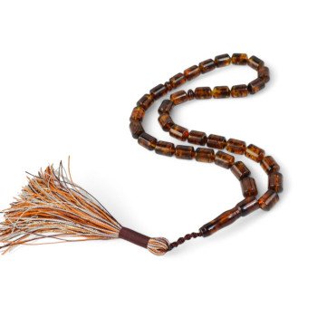 Resin prayer rosary with pressed amber for Muslims-Islamic Prayer rosary-Amber rosaries