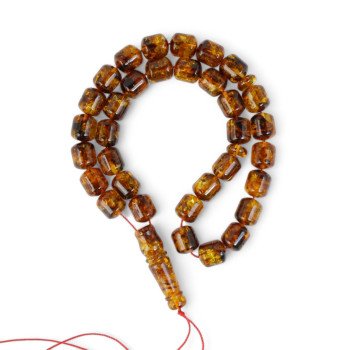 Pressed Baltic amber tasbih for women-Islamic Prayer rosary-Amber rosaries
