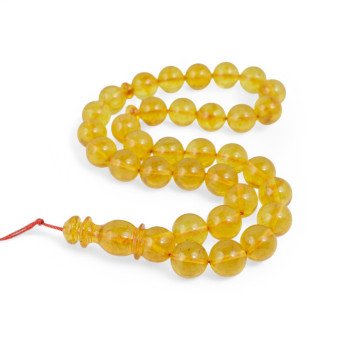 Baltic prayer rosary - with Pressed amber beads-Islamic Prayer rosary-Amber rosaries