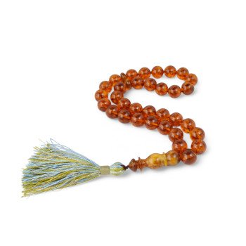 Pressed amber rosary with islamic amber prayer beads-Islamic Prayer rosary-Amber rosaries