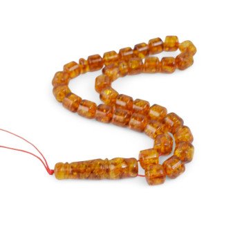 Pressed amber rosary - prayer beads islam-Islamic Prayer rosary-Amber rosaries