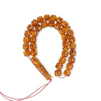 Pressed amber rosary - prayer beads islam-Islamic Prayer rosary-Amber rosaries