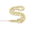 White amber rosary with pressed beads for Ramadan gift-Islamic Prayer rosary-Amber rosaries