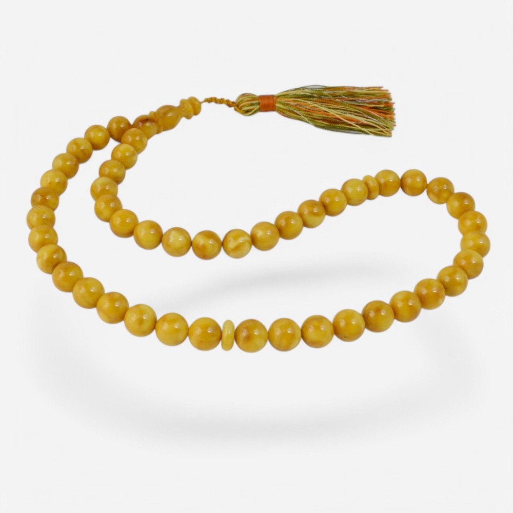Prayer beads rosary with 45 pressed amber-Islamic Prayer rosary-Amber rosaries