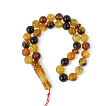 Pressed amber 33 beads rosary Ramadan gift-Islamic Prayer rosary-Amber rosaries